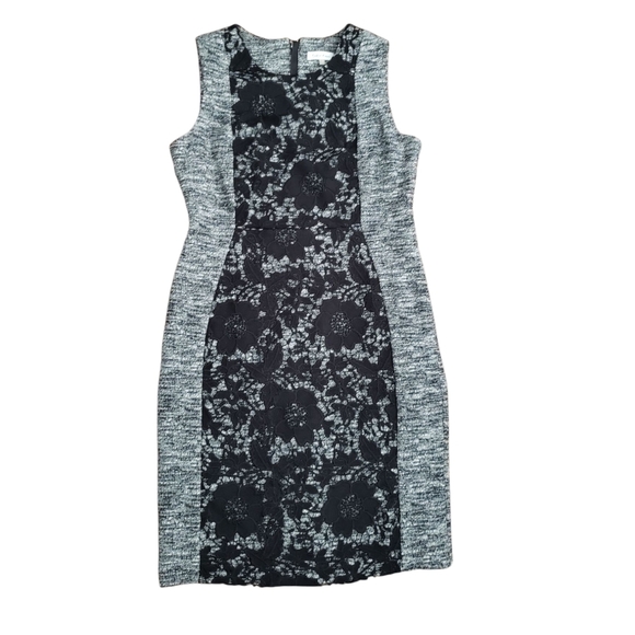 Calvin Klein Black Grey Lace Dress Size 12 - Picture 1 of 6